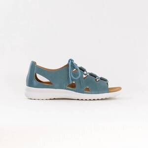 NEW ZIERA women's barnett sandal in blue leather/ white sole